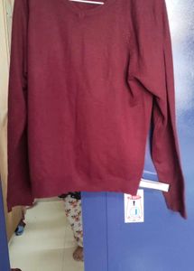 Maroon V-Neck Sweater