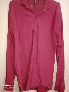 Men's Maroon Casual Shirt