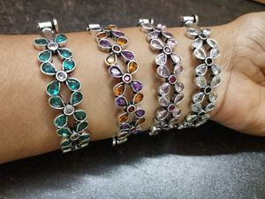 Floral Gemstone Bangle Bracelets 💞👌👌
