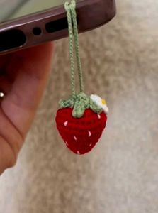 crochet strawberry 🍓 phone charm