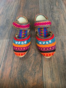 Embroidered Multicolor Sandals
