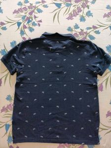 Men Dotted neavy Blue Collar Tshirt