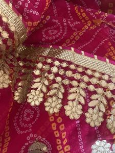 Bandhej Saree With Blouse