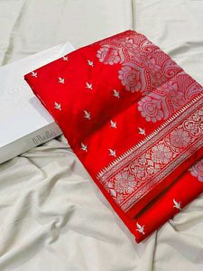 Banarsi satin silk saree with embroidery work