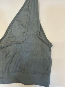 Ribbed V-Neck Bralette Top, L size