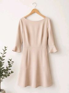 Elegant Beige Flare Dress