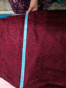 Elegant Lace Western Dress- Maroon