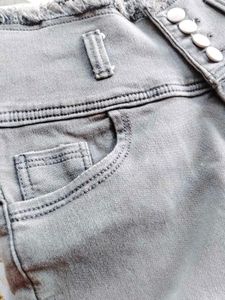 Gray High-Waisted Shorts