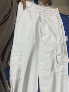 White Corduroy Cargo Pants