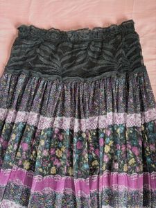 Bohemian Floral Tiered Maxi Skirt