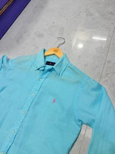 Ralph Lauren Sky Blue 100% Linen Shirt