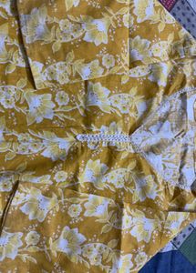 Yellow Floral Print Kurta