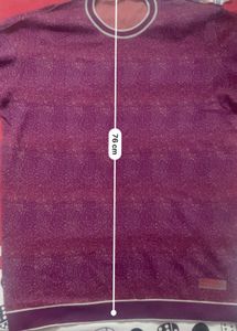 Maroon Printed Crew Neck Sweater