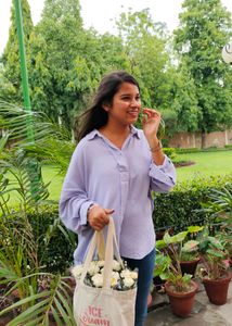 Lavender Oversized Button-Down Shirt