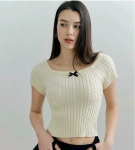 Cream Cable Knit Bow Top(SAVANA)