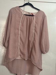 Sheer Pink Embellished Top