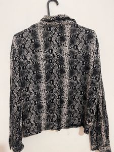 Snakeskin Print Long Sleeve Shirt