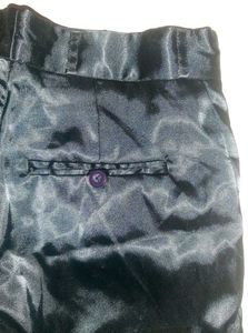 🖤 CHEMISTRY Black Satin Tailored Trousers — Luxe
