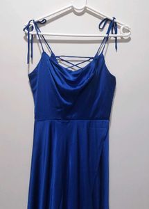 Elegant Royal Blue Satin Gown 💙