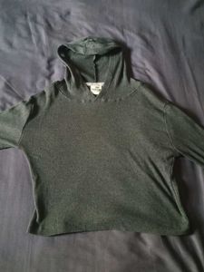 Comfy Dark Gray Knit hoodie type