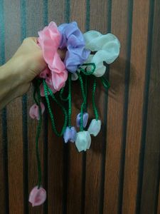Cute Flower Scrunchie Set pack of 3