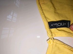 Yellow Embroidered Top with Tassels