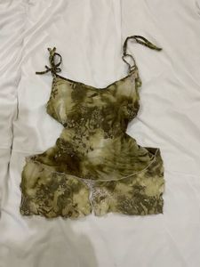Unique Green Tie-Dye y2k top