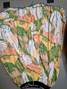 Tropical Leaf Print Maxi Dress