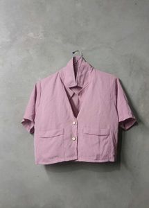 y2k tokyo misfit cropped lavender shirt