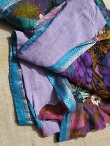 Vibrant Floral Print Saree