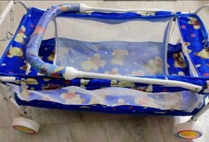 Blue Jhula Cradle For Baby New Born To 8 Month