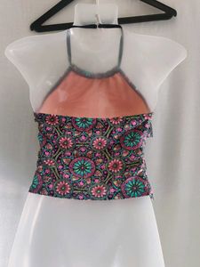 Tiered Boho Mandala Print Bikini Top