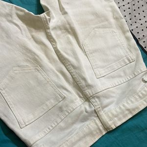 Embroidered Floral White Jeans