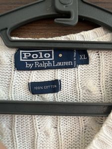 Polo Ralph Lauren Cable Knit Cotton V neck sweater
