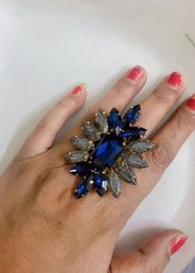 Blue Crystal Ring | Statement 💙l Last pc