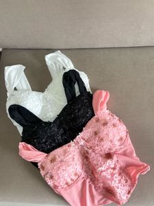 White Textured Bustier Top