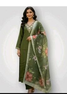 Elegant Olive Green Kurta Set