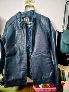 Fort Collins Blue Faux Leather Jacket (Size M)
