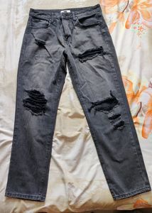 Forever21 Ripped Black Wash Jeans
