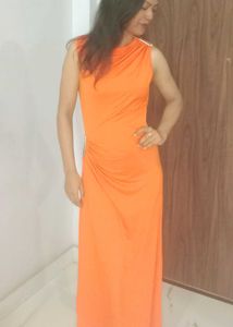 Vibrant Orange Maxi Dress