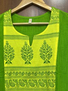 Green Yellow Kurta For Women