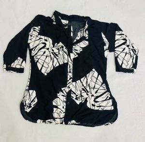 Black & White Abstract Print Shirt