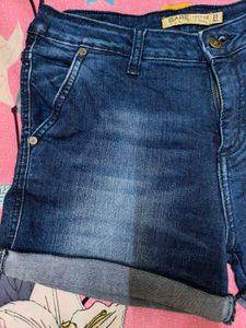 Dark Blue Denim Shorts