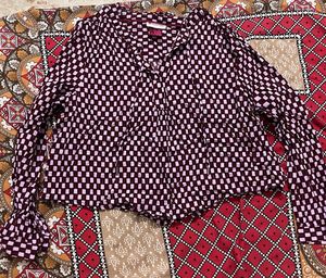 Chic Burgundy Checkerboard Top