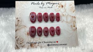 Red Heart Press On Nails