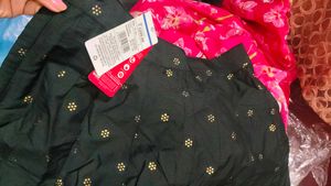 Elegant Black Skirt with Gold Motifs
