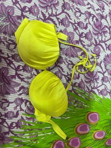 Vibrant Yellow Ruched Bikini bra