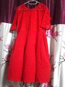 Elegant Red Lace Dress