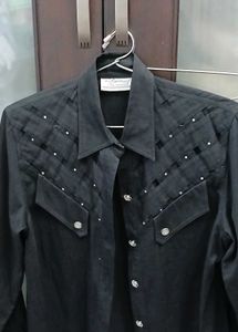 Black Rhinestone Western Shirt