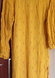 Yellow Cotton Kurthi For Resale